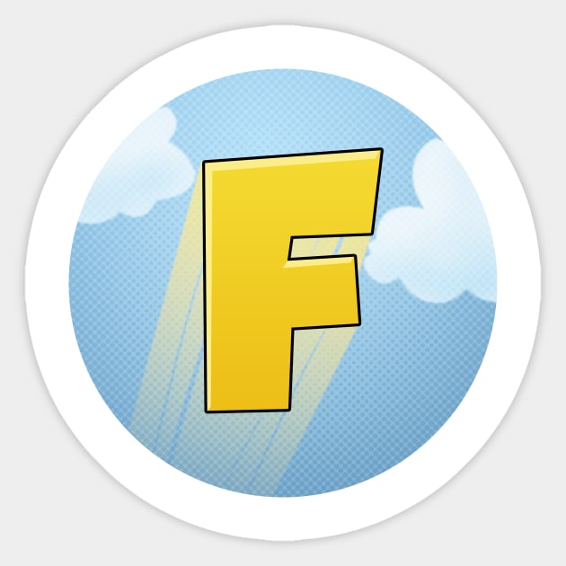 F is for flying! Sticker by fredherringbooks